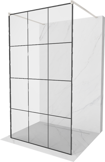 Dušo sienelė Mexen Kioto Walk-in, 100 cm x 200 cm, brushed nickel sp./grūdintas