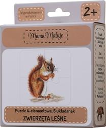 Puzle Mama Maluje Forest Animals 508604, 12 cm x 12 cm, 20 gab., daudzkrāsaina
