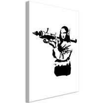 Reprodukcija Artgeist Banksy Mona Lisa With Rocket Launcher N9220-XXLPWD, 80 cm x 120 cm