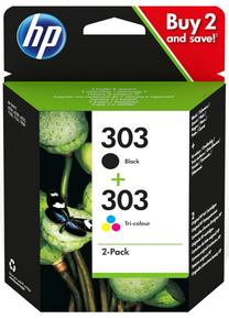 Rašalinio spausdintuvo kasetė HP 303 Combo Pack, juoda/įvairių spalvų, 8 ml