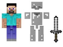 Комплект Mattel Minecraft Steve Diamond Level HLL30, 14 см, многоцветный