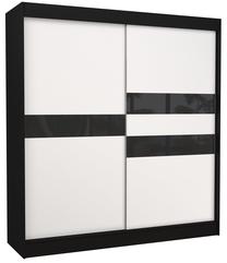 Шкаф ADRK Batia 200, белый цв./черный цв., 61 см x 200 см x 215 см