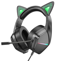 Vadu spēļu austiņas Borofone BO106 Elf Cat, zaļa krās.