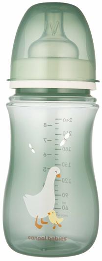 Kūdikių buteliukas Canpol Babies EasyStart Goose, 240 ml, 3 mėn., žalia sp.