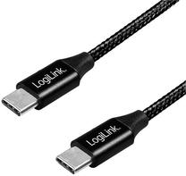 Vads Logilink USB Type-C USB Type-C, USB Type-C, 1 m, melna krās.