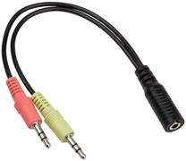 Провод InLine Audio Headset 99312I 3.5 mm, 3.5 mm, 0.15 м, черный цв./зеленый цв./розовый цв.