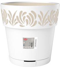 Gėlių vazonas Stefanplast Gaia 88600, plastikinis, Ø 30 cm, balta sp.