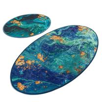 Vonios kilimėlių rinkinys Foutastic Marbling 359CHL2405, mėlyna sp./aukso sp./žalia sp., 100 cm x 60 cm