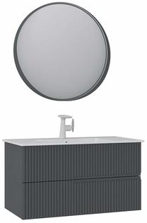 Vannas istabas mēbeļu komplekts Kalune Design Moonlight, antracīta krās., 51 cm x 91 cm x 51 cm