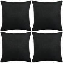Dekoratīvs spilvena pārvalks VLX Linen-Look, melna krās., 40 cm x 40 cm, 4 gab.