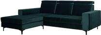 Kampinė sofa - lova Bodzio Sydney TSYNL-P4, tamsiai žalia sp., kairinė, 195 x 257 cm x 92 cm