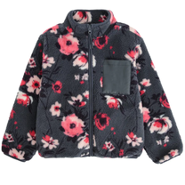 Džemperi, klasisks ar siltinājumu, meitenēm Cool Club Pink Flowers CCG2721692, melna krās., 140 cm