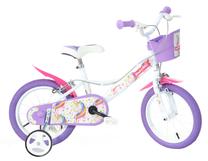 Dviratis Bimbo Bike, vaikams, balta sp./violetinė sp., 14" Prekė su pažeista pakuote.