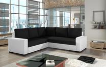 Kampinė sofa Canis Sawana 14, Soft 17, balta sp./juoda sp., 235 x 135 cm x 90 cm