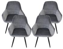 Kėdžių rinkinys B2M3298, pilka sp., 61 cm x 59 cm x 85 cm, 4 vnt.
