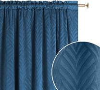 Naktinė užuolaida Room99 Leafly, tamsiai mėlyna sp., 140 cm x 280 cm