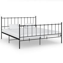 Lova dvigulė VLX Metal 324958, 160 x 200 cm, juoda sp., be čiužinio, su grotelėmis