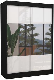 Spinta ADRK Tamos, balta sp./juoda sp., 61 cm x 150 cm x 215 cm, su veidrodžiu