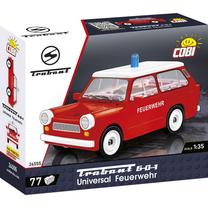 Конструктор, автомобиль Cobi Trabant 601 Universal Feuerwehr 24555, 77 шт., белый цв./красный цв.