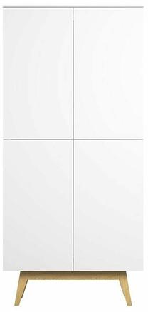 Шкаф Elme Studios Juva, коричневый цв./бело-матовый цв., 40 см x 78 см x 167.5 см