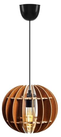 Valgusti rippuv Opviq Sphere 141-T 390FLH1546, E27, 1 x 60 W, pähklipuu v. / must v.
