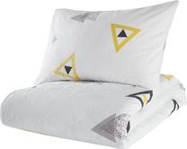 Lovatiesė Mijolnir Set Erois, balta sp./juoda sp./geltona sp., 180 cm x 225 cm