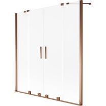 Dušas siena Mexen Velar Duo, 140 cm x 150 cm, zeltrozā krās./caurspīdīga krās./matēta faktūra