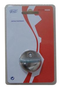 Durų atrama James Hardware DS013CC, 2.5 cm, Ø 4.5 cm, plastikas/guma/plienas, nikelio sp.