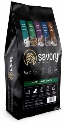 Sausas kačių maistas Savory Gourmand Fresh, kalakutiena/antiena, 8 kg