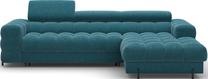 Kampinė sofa - lova Felro Amore 40, mėlyna sp., dešininė, 181 x 285 cm x 93 cm