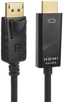 Vads Maclean MCTV-714 DisplayPort male, 1.8 m, melna krās.