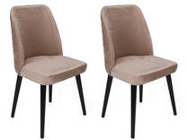 Kėdžių rinkinys Kalune Design Tutku 304 V2 974NMB1684, matinė, juoda sp./smėlio sp., 49 cm x 50 cm x 90 cm, 2 vnt.