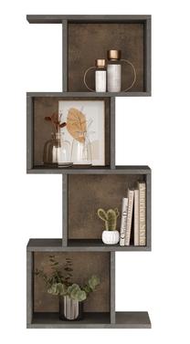 Sieninė lentyna Kalune Design LF1 GP, pilka sp./bronzos sp., 125 cm x 50 cm x 25 cm