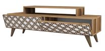 TV galds Kalune Design City, balts krās./valriekstu krās., 140 cm x 41.8 cm x 48.8 cm