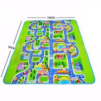 Rotaļu paklājs City, 200 cm x 160 cm, zila krās./sarkana krās.