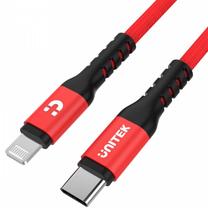 Vads Unitek USB-C To Lightning USB-C, Apple Lightning, 1 m, melna krās.