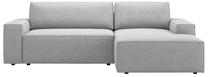 Kampinė sofa - lova Micadoni Jodie Boucle, šviesiai pilka sp., dešininė, 246 x 151 cm x 86 cm