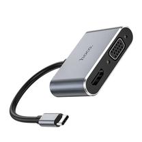 USB šakotuvas Hoco HB30 Type-C to HDMI+VGA+USB-A3.0+Type-C, 15 cm
