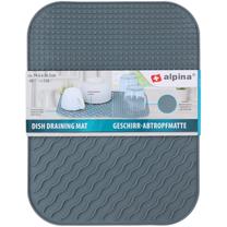 Коврик для сушки посуды Alpina, 34.5 см x 26.5 см, термопластичная резина (tpe), серый цв.