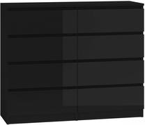 Komoda Malwa M8, juoda sp., 97 cm x 40 cm x 120 cm