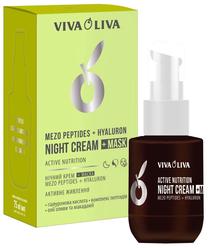 Naktinis veido kremas Viva Oliva Mezo Peptides +Hyaluron, 75 ml