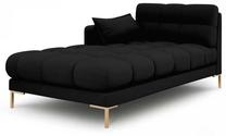 Sofa Micadoni Home Mamaia Chaise Longue, juoda sp., kairinė, 185 x 105 cm x 75 cm