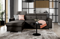 Kampinė sofa Fresia Nube 22, tamsiai ruda sp., kairinė, 176 x 247 cm x 104 cm