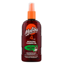 Aliejus įdegio priežiūrai kūnui/veidui Malibu Spray Bronzing Argan SPF4, 200 ml