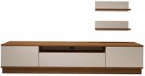 Svetainės baldų komplektas Kalune Design Freestyle 180R-CB, vidaus, balta sp./riešuto sp.