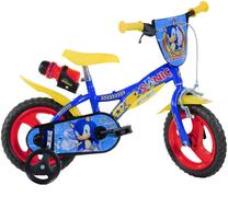 Vaikiškas dviratukas su papildomais ratukais, vaikų Dino Bikes Sonic, mėlyna sp./įvairių spalvų, 12"