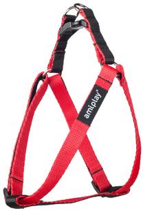 Petnešos šunims Amiplay Twist, raudona sp., 300 - 550 mm x 15 mm, 30-55