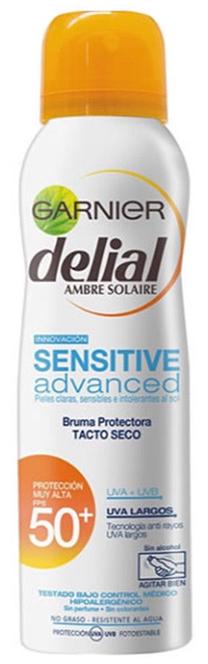 Purškiklis įdegio priežiūrai Garnier Delial Sensitive Advanced SPF50, 200 ml