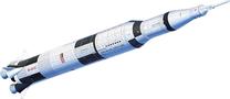 3D dėlionė Ravensburger Apollo Saturn V 11545, 91.5 cm x 16.4 cm, 504 vnt., balta sp.