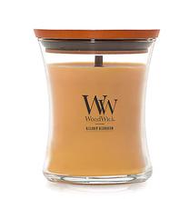 Svece, aromātiskā WoodWick Hourglass golden bourbon, 70 h, 275 g, brūna krās.